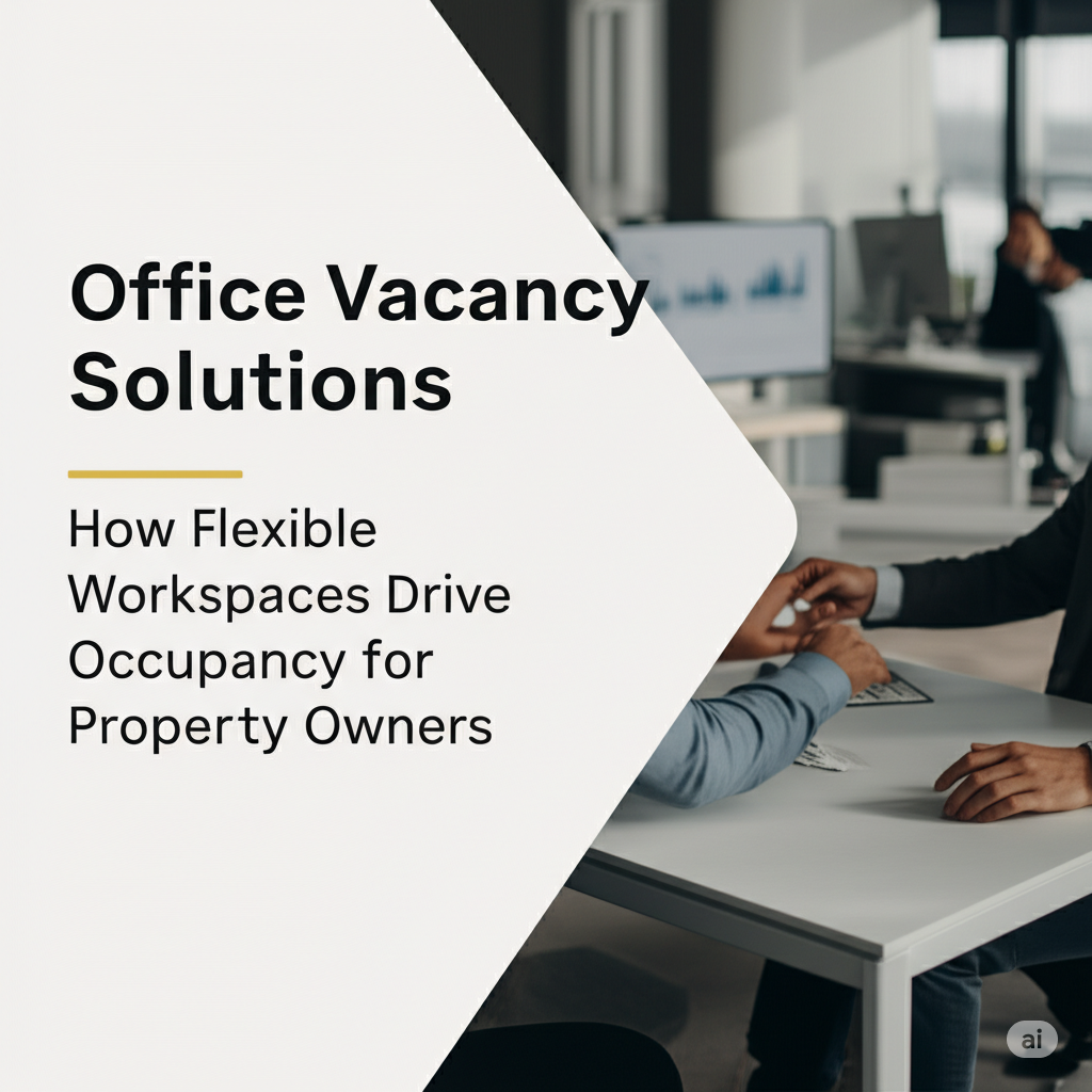 Modern office building lobby representing vacancy recovery and flexible building strategy.